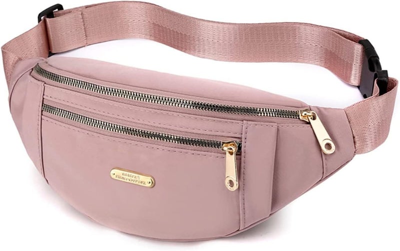 Dorras Fanny Pack Waist Pack for Women, Waterproof Waist Bag for Running Sports Travel - Pink - Image 2